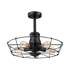Glendora - 5 Light Semi-Flush Mount in Transitional Style with Urban/Industrial and Rustic inspirations - 16 Inches tall and 20 inches wide