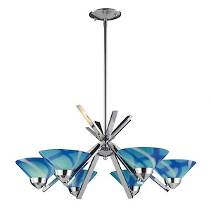 Refraction - 6 Light Chandelier in Modern/Contemporary Style with Art Deco and Luxe/Glam inspirations - 13 Inches tall and 26 inches wide