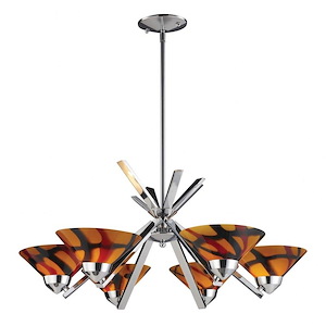 Refraction - 6 Light Chandelier in Modern/Contemporary Style with Art Deco and Luxe/Glam inspirations - 13 Inches tall and 26 inches wide - 239799