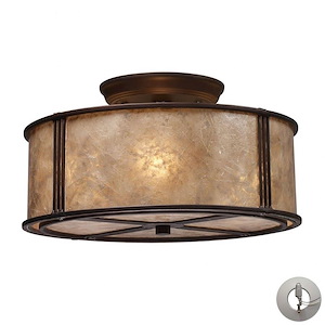 Barringer - 3 Light Semi-Flush Mount in Traditional Style with Country/Cottage and Southwestern inspirations - 7 Inches tall and 13 inches wide - 371938