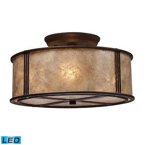 Barringer - 28.5W 3 LED Semi-Flush Mount in Traditional Style with Country/Cottage and Southwestern inspirations - 7 Inches tall and 13 inches wide