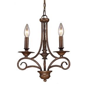 Gloucester - 3 Light Chandelier in Traditional Style with Country/Cottage and Southwestern inspirations - 17 Inches tall and 12 inches wide