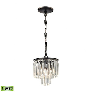Palacial - 4.8W 1 LED Mini Pendant in Traditional Style with Art Deco and Luxe/Glam inspirations - 9 Inches tall and 8 inches wide