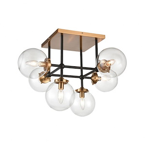 Boudreaux - 6 Light Semi-Flush Mount in Modern/Contemporary Style with Mid-Century and Urban inspirations - 17 Inches tall and 26 inches wide - 881473