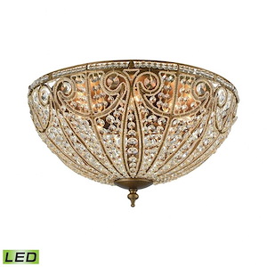 Elizabethan - 38.4W 8 LED Flush Mount in Traditional Style with Victorian and Luxe/Glam inspirations - 12 Inches tall and 22 inches wide
