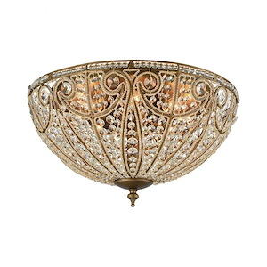 Elizabethan - 8 Light Flush Mount in Traditional Style with Victorian and Luxe/Glam inspirations - 12 Inches tall and 22 inches wide