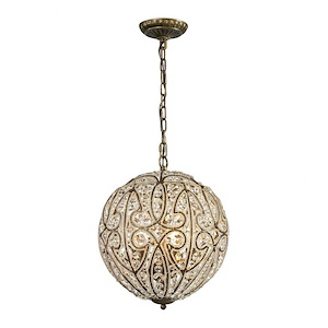 Elizabethan - 5 Light Chandelier in Traditional Style with Victorian and Luxe/Glam inspirations - 13 Inches tall and 13 inches wide
