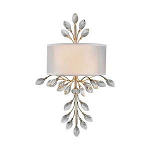 Asbury - 2 Light Wall Sconce in Traditional Style with Luxe/Glam and Nature/Organic inspirations - 23 Inches tall and 11 inches wide