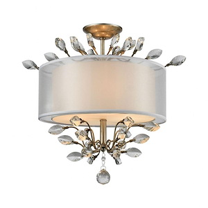 Asbury - 3 Light Semi-Flush Mount in Traditional Style with Luxe/Glam and Nature/Organic inspirations - 18 Inches tall and 19 inches wide - 1208533