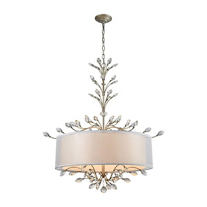 Asbury - 6 Light Chandelier in Traditional Style with Luxe/Glam and Nature/Organic inspirations - 35 Inches tall and 32 inches wide