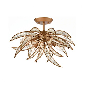 Naples - 5 Light Semi-Flush Mount in Modern/Contemporary Style with Nature-Inspired/Organic and Luxe inspirations - 14 Inches tall and 21 inches wide - 921460