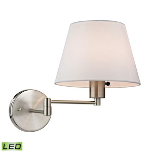 Avenal - 9.5W 1 LED Swingarm Wall Sconce in Transitional Style with Scandinavian and Retro inspirations - 12 Inches tall and 9 inches wide - 421584