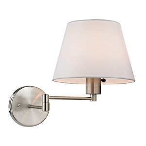 Avenal - 1 Light Swingarm Wall Sconce in Transitional Style with Scandinavian and Retro inspirations - 12 Inches tall and 9 inches wide - 421585
