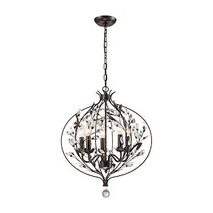 Circeo - 5 Light Chandelier in Traditional Style with Shabby Chic and Nature/Organic inspirations - 23 Inches tall and 16 inches wide - 1208628