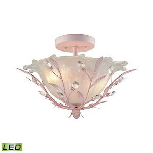 Circeo - 19W 2 LED Semi-Flush Mount in Traditional Style with Shabby Chic and Nature/Organic inspirations - 11 Inches tall and 17 inches wide