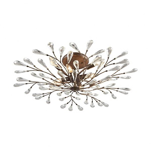 Crislett - 8 Light Semi-Flush Mount in Traditional Style with Shabby Chic and Nature/Organic inspirations - 10 Inches tall and 32 inches wide