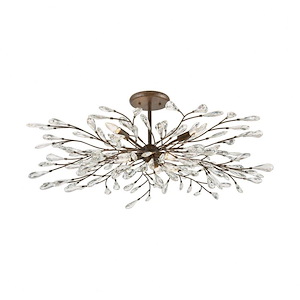 Crislett - 6 Light Semi-Flush Mount in Traditional Style with Shabby Chic and Nature/Organic inspirations - 15 Inches tall and 41 inches wide - 881571