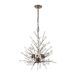Crislett - 5 Light Chandelier in Traditional Style with Shabby Chic and Nature/Organic inspirations - 27 Inches tall and 25 inches wide