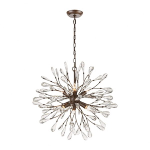 Crislett - 6 Light Chandelier in Traditional Style with Shabby Chic and Nature/Organic inspirations - 25 Inches tall and 25 inches wide