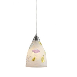 Seashore - 9.5W 1 LED Mini Pendant in Transitional Style with Coastal/Beach and Eclectic inspirations - 10 Inches tall and 7 inches wide - 162485