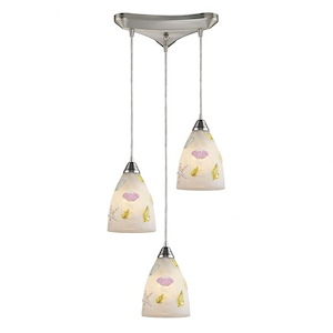 Seashore - 3 Light Linear Pendant in Transitional Style with Coastal/Beach and Eclectic inspirations - 10 Inches tall and 5 inches wide - 408334