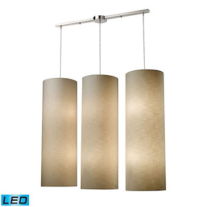 Fabric Cylinders - 114W 12 LED Round Pendant in Modern/Contemporary Style with Retro and Luxe/Glam inspirations - 36 Inches tall and 12 inches wide
