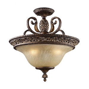 Regency - 3 Light Semi-Flush Mount in Traditional Style with Victorian and Country/Cottage inspirations - 20 Inches tall and 19 inches wide - 240062