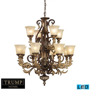 Regency - 114W 12 LED Chandelier in Traditional Style with Victorian and Country/Cottage inspirations - 38 Inches tall and 35 inches wide - 372126