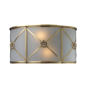 Preston - 2 Light Wall Sconce in Traditional Style with Art Deco and Luxe/Glam inspirations - 6.5 Inches tall and 12 inches wide