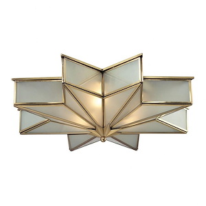 Decostar - 3 Light Flush Mount in Traditional Style with Art Deco and Luxe/Glam inspirations - 6 Inches tall and 21 inches wide - 421557