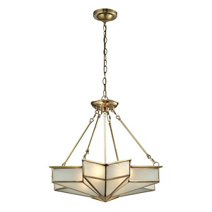 Decostar - 4 Light Chandelier in Traditional Style with Art Deco and Luxe/Glam inspirations - 22 Inches tall and 25 inches wide - 421556
