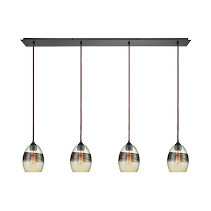 Whisp - 4 Light Linear Pendant in Transitional Style with Coastal/Beach and Southwestern inspirations - 9 Inches tall and 46 inches wide - 705124
