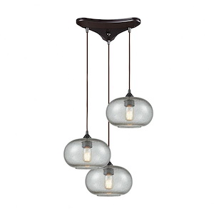 Volace - 3 Light Triangular Pendant in Modern/Contemporary Style with Mid-Century and Urban/Industrial inspirations - 8 Inches tall and 12 inches wide - 705115