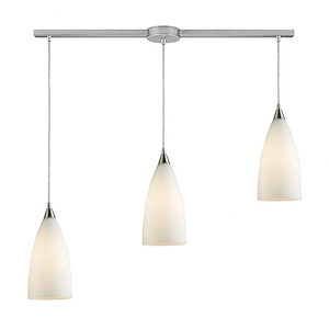 Vesta - 3 Light Linear Pendant in Transitional Style with Art Deco and Coastal/Beach inspirations - 12 Inches tall and 5 inches wide - 1208500