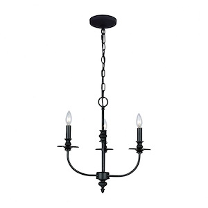 Hartford - 3 Light Chandelier in Traditional Style with Country/Cottage and Rustic inspirations - 17 Inches tall and 18 inches wide