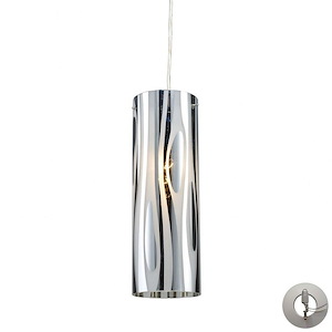Chromia - 1 Light Mini Pendant in Modern/Contemporary Style with Luxe/Glam and Mid-Century Modern inspirations - 12 Inches tall and 4 inches wide