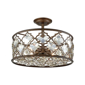 Armand - 4 Light Semi-Flush Mount in Traditional Style with Luxe/Glam and Victorian inspirations - 12 Inches tall and 17 inches wide - 613681