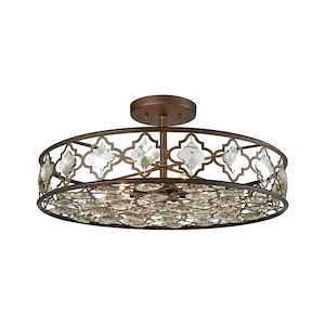 Armand - 8 Light Semi-Flush Mount in Traditional Style with Luxe/Glam and Victorian inspirations - 11 Inches tall and 25 inches wide