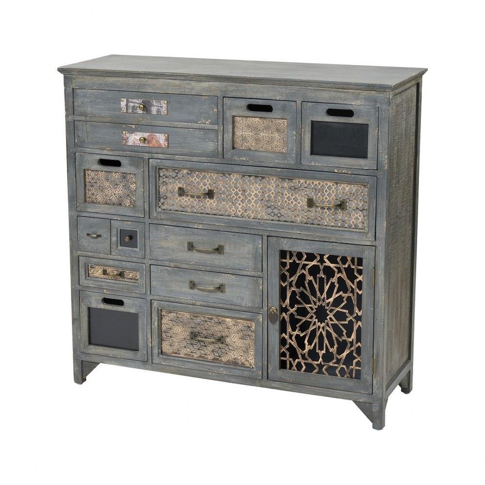 Elk Home 3116 027 Topanga Transitional Style w ShabbyChic inspirations Metal and Wood Medium Cabinet 39 Inches tall 41 Inches wide