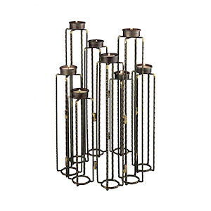 Ascencio - Transitional Style w/ Luxe/Glam inspirations - Metal Candle Holder - 16 Inches tall 24 Inches wide
