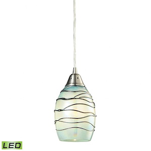 Vines - 9.5W 1 LED Mini Pendant in Transitional Style with Coastal/Beach and Nature/Organic inspirations - 8 Inches tall and 5 inches wide