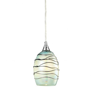 Vines - 1 Light Mini Pendant in Transitional Style with Coastal/Beach and Nature/Organic inspirations - 8 Inches tall and 5 inches wide