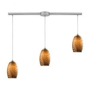 Tidewaters - 3 Light Linear Pendant in Transitional Style with Coastal/Beach and Southwestern inspirations - 10 Inches tall and 5 inches wide
