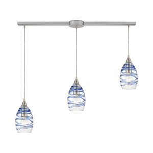 Vines - 3 Light Linear Mini Pendant in Modern/Contemporary Style with Coastal/Beach and Boho inspirations - 8 Inches tall and 36 inches wide - 881879