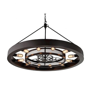 Chronology - 12 Light Chandelier in Modern/Contemporary Style with Urban and Modern Farmhouse inspirations - 25 Inches tall and 39 inches wide - 521974