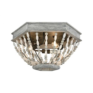 Summerton - 3 Light Flush Mount in Traditional Style with Coastal/Beach and Shabby Chic inspirations - 9 Inches tall and 18 inches wide