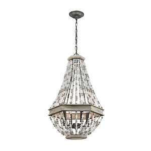 Summerton - 4 Light Chandelier in Traditional Style with Coastal/Beach and Shabby Chic inspirations - 27 Inches tall and 18 inches wide