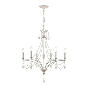 French Parlor - 6 Light Chandelier In Traditional Style-34 Inches Tall and 27 Inches Wide