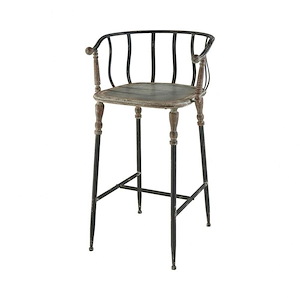 Yonkers - Traditional Style w/ ModernFarmhouse inspirations - Metal Bar Stool - 31 Inches tall 21 Inches wide