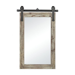 Los Olivos - Transitional Style w/ Rustic inspirations - Wood and Mirror Small Wall Mirror - 36 Inches tall 24 Inches wide